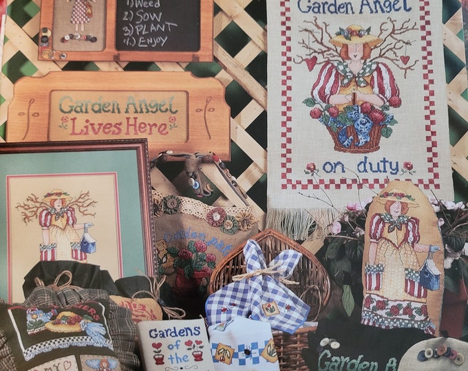 Vintage Gardening Angels. Cross Stitch Pattern Book.