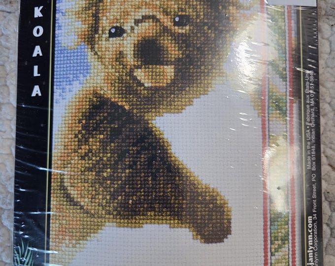 Janlynn Wildlife Series Koala Counted Cross Stitch Kit. FREE SHIPPING. Preowned Retaped Condition.