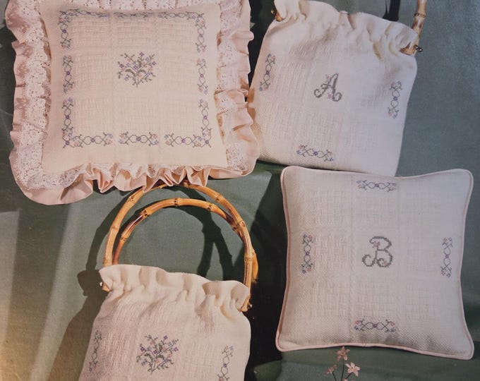 Floral Monza Cross Stitch Pattern - FREE SHIPPING. Older Used Condition