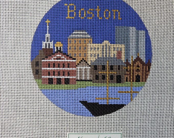 Silver Needle Boston Needlepoint Canvas 18# 4" Round. Preowned Estate Sale Good Condition. Free Shipping.