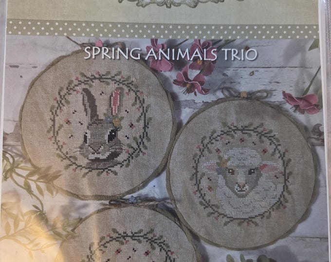 PuntiniPuntini Spring Animals Trio Cross Stitch Pattern. FREE SHIPPING. Good Condition