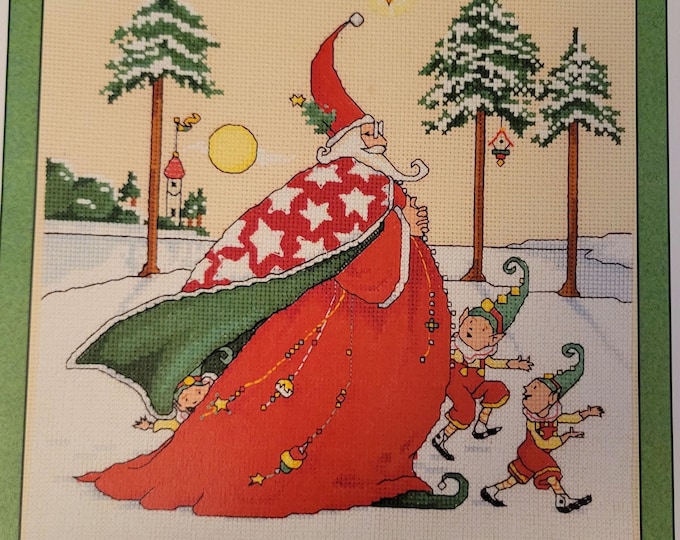 Mary Engelbreit Christmas Wizard Cross Stitch Pattern. FREE SHIPPING.