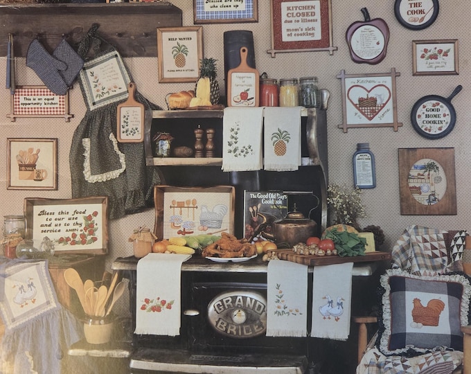 Dale Burdett Make Mine A Country Kitchen Cross Stitch Pattern. FREE SHIPPING. Used Condition.