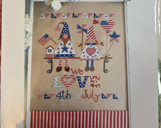 Cuore e Batticuore 4th of July in Love Cross Stitch Pattern. FREE SHIPPING. Good Condition.