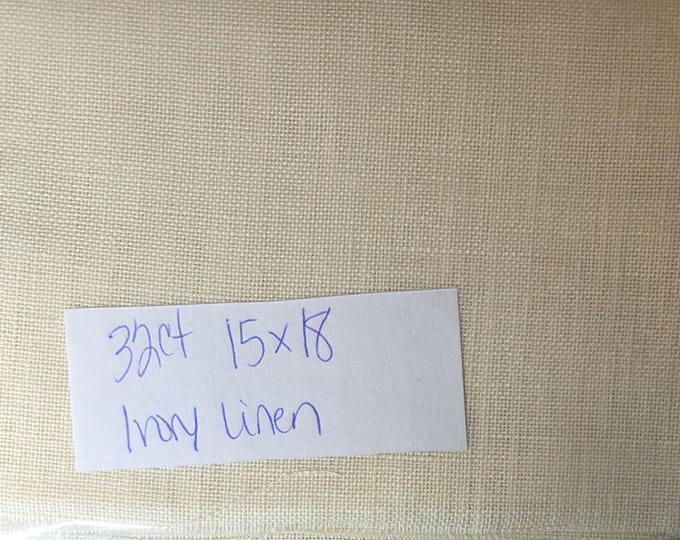 32ct 15"x18" Ivory Linen.Preowned and Repackaged. FREE SHIPPING.