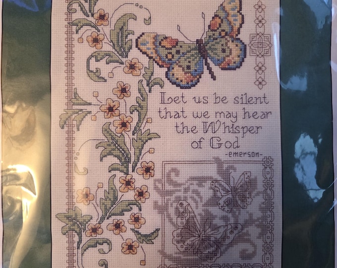 Imaginating The Whisper Of God Counted Cross Stitch Kit. FREE SHIPPING. Preowned Retaped Condition. Writing on Thread Organizer.