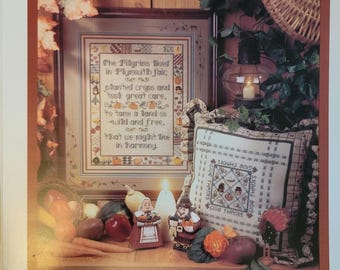 Bush Pilgrim Pie Cross Stitch Pattern. FREE SHIPPING. Used Condition.