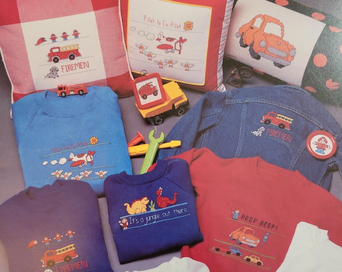 This and That Kid's Stuff Cross Stitch Pattern. Free SHIPPING. Older Used Condition.