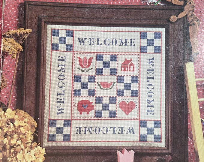 Folk Art Motifs Cross Stitch Pattern - FREE SHIPPING. Used Older Condition.
