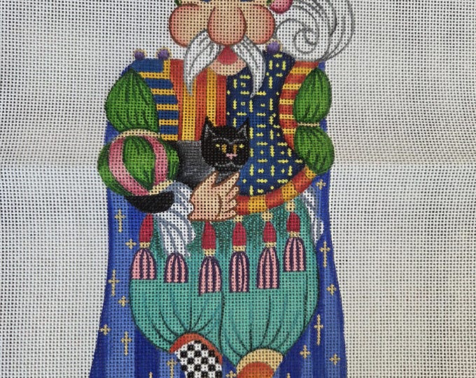 Trubey Cat Fancier Needlepoint Canvas 12"x6" finished size #18 mesh. Preowned Condition. Free Shipping.