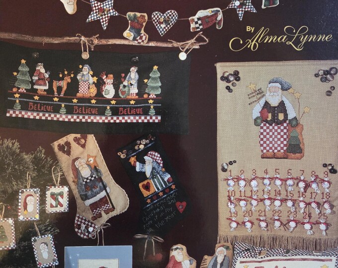 Jeanette Crews Alma Lynne Folksy St Nick Cross Stitch Pattern. FREE SHIPPING. Used Condition.