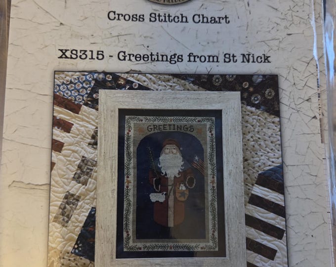 Teresa Kogut Greetings from St Nick Cross Stitch Pattern. Free Shipping. Good Condition.