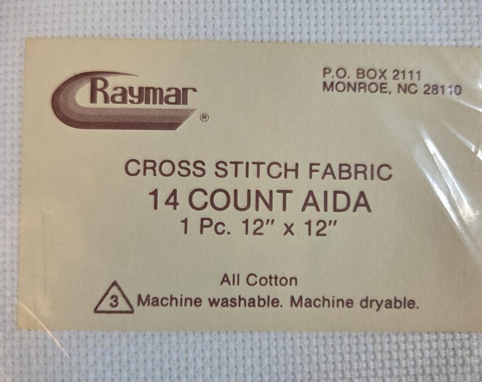 Raymar Aida Cloth 14 ct 12"x12" white. FREE SHIPPING.