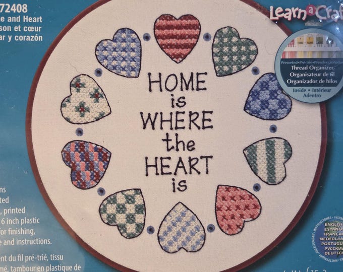Dimensions Home and Heart Stamped Cross Stitch Kit. FREE SHIPPING. Good Condition.