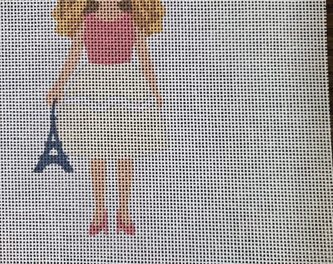 IN STOCK Carrie Needlepoint Canvas 5"x3"  finished size #18 mesh.  Free Shipping. Unfinished canvas. Moore Stitching Design