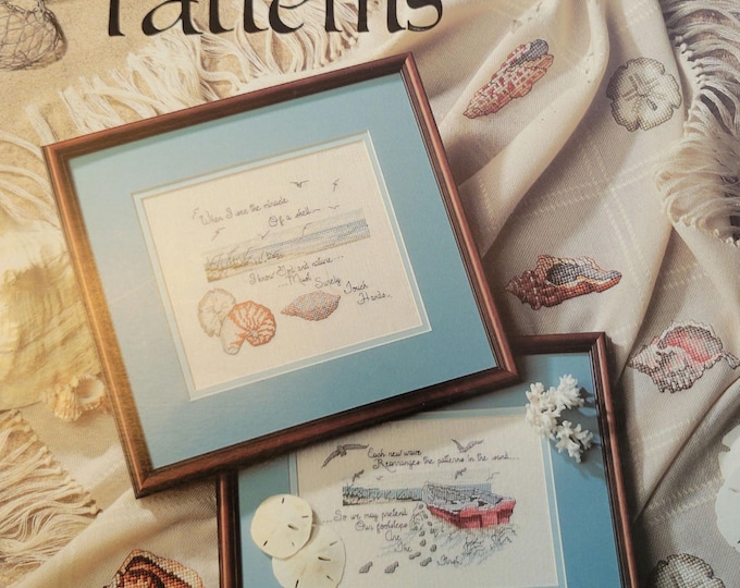 Vintage Leisure Arts Seaside Patterns Cross Stitch Pattern - FREE SHIPPING