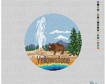 Yellowstone Needlepoint Canvas. 18 Mesh 5" Round. New Condition. Free Shipping.
