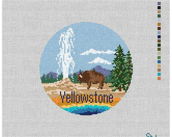 Yellowstone Needlepoint Canvas. 18 Mesh 5" Round. New Condition. Free Shipping.