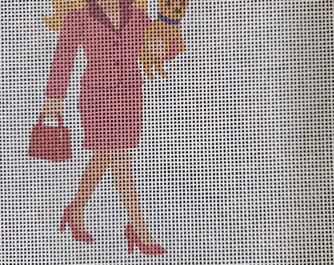 Elle Legally Needlepoint Canvas 9"x7" -  5"x3"  finished size #18. Choose canvas only or stitch guide, not a pattern Moore Stitching Design.