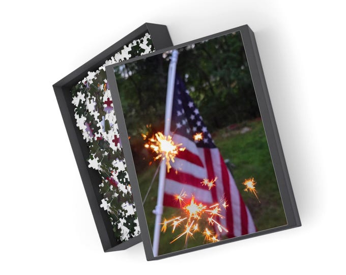 American Flag with Sparklers Puzzle 1000-Piece