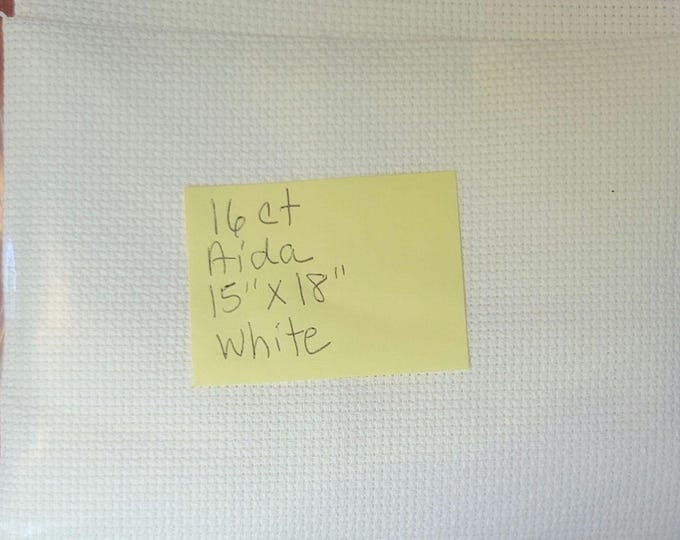 16ct 15"x18" white aida cloth. FREE SHIPPING.