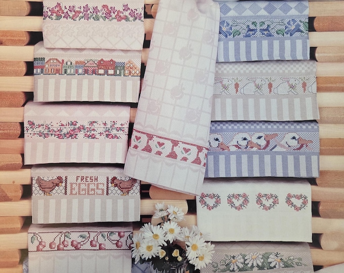 American School of Needlework Gourmet Towels Cross Stitch Pattern. Free Shipping. Used Condition.