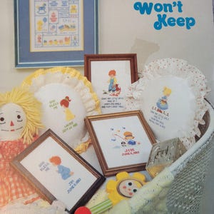 Babies Won&#39;t Keep Cross Stitch Pattern. FREE SHIPPING. Used Condition.