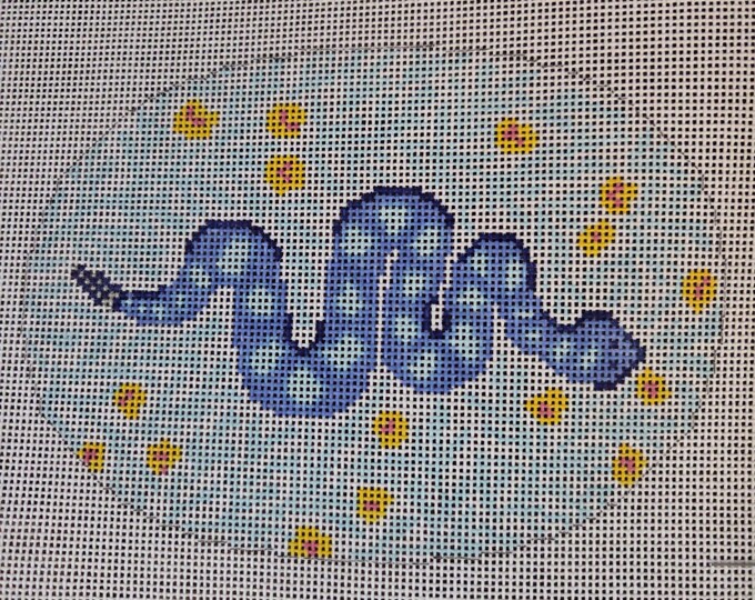 Jenny Koland Slinky Sally Needlepoint Canvas 18# 6"x4.25". Preowned Estate Sale Good Cond.