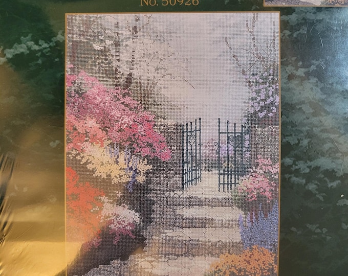 Thomas Kinkade The Garden of Promise Counted Cross Stitch Kit. FREE SHIPPING. New Condition.
