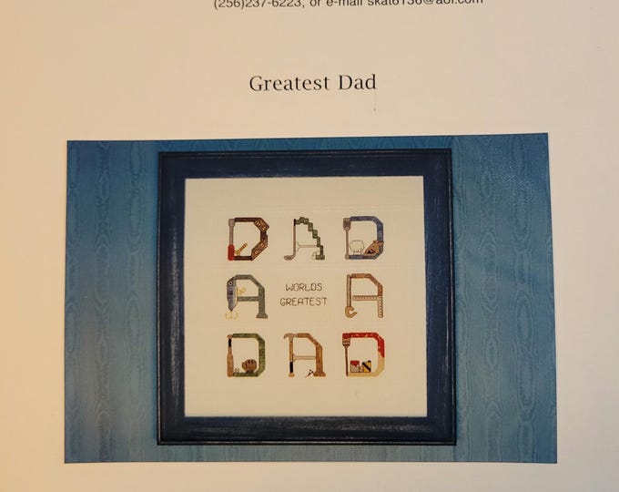 Skat Kat Designs Greatest Dad Cross Stitch Pattern. FREE Shipping. Good Condition.