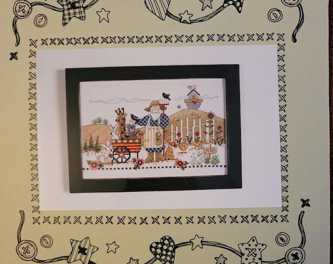 Imaginating Noah in the Garden Cross Stitch Pattern. FREE SHIPPING. Used Condition.