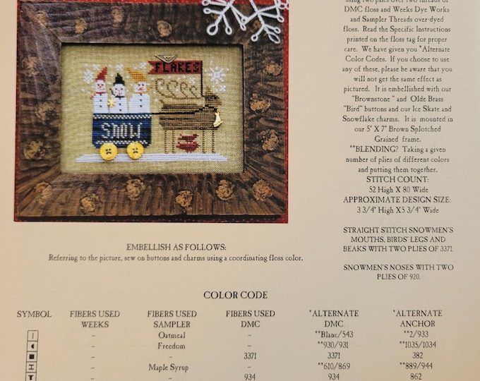 Homespun Elegance Delivering Snow Cross Stitch Pattern. Free Shipping. Used Condition.