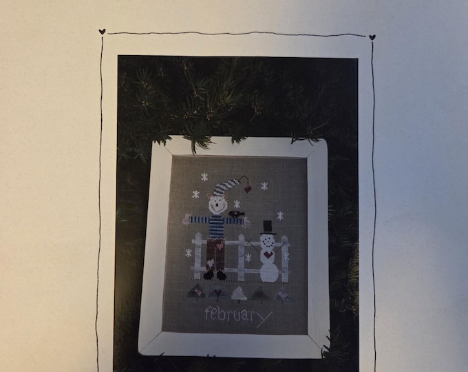 Fanci That Scarecrow of the Month February Cross Stitch Pattern. FREE SHIPPING. Used Condition