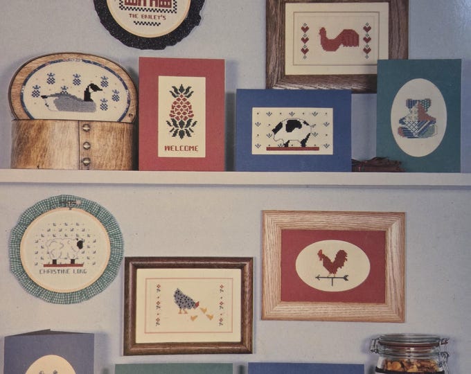 Country Cross Stitch Folk Art Favorites Cross Stitch Pattern. Free SHIPPING. Used Condition.