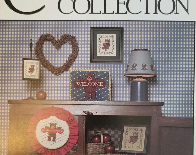 The Cricket Collection ABC & Heart Bears Cross Stitch Pattern. FREE SHIPPING.