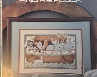 Leisure Arts Noah and his Flock Cross Stitch Pattern - FREE SHIPPING. Used Condition.