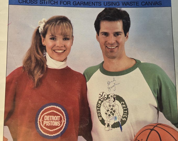 NBA Sweatshirts Cross Stitch Pattern. FREE SHIPPING. Used Condition.
