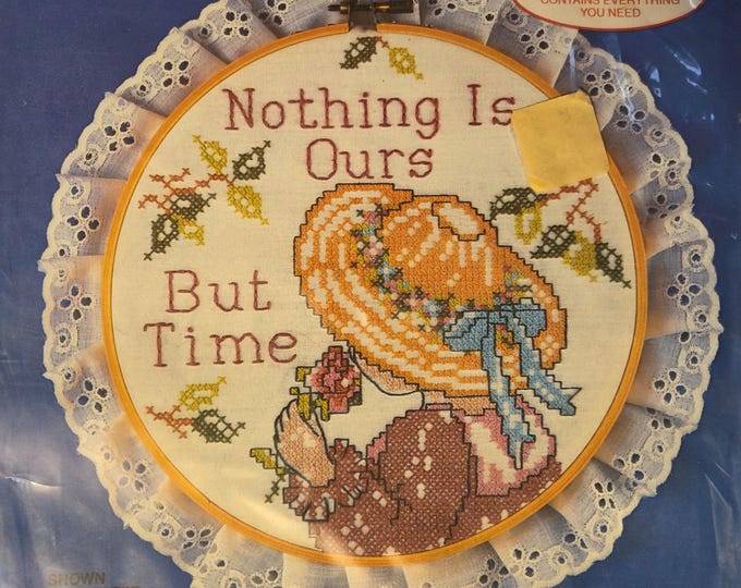 Colortex Nothing Is Ours But Time Stamped Cross Stitch Kit. FREE SHIPPING. Older Condition.