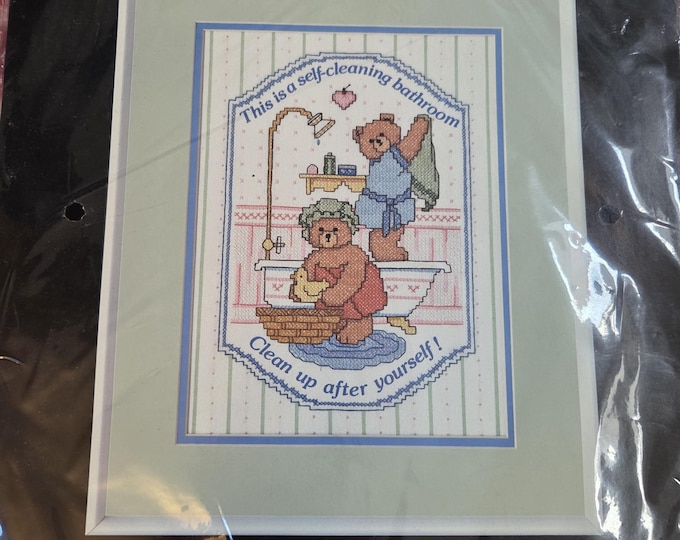 Dimensions Bathtub Bears Stamped Cross Stitch Kit. FREE SHIPPING. New Condition.