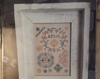 From the Heart April Quaker Cross Stitch Pattern. FREE SHIPPING. Preowned Good Condition.