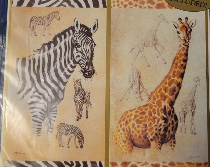 Bucilla Safari Pair Crewel Embroidery Kit. FREE SHIPPING. Good Condition.