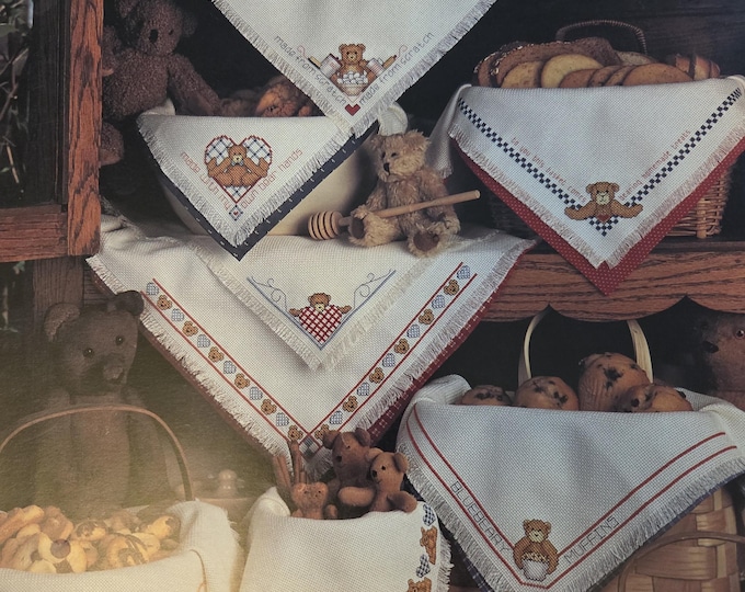 Leisure Arts Beary Tempting Bread ClothsCross Stitch Pattern. Free SHIPPING. Old Condition.