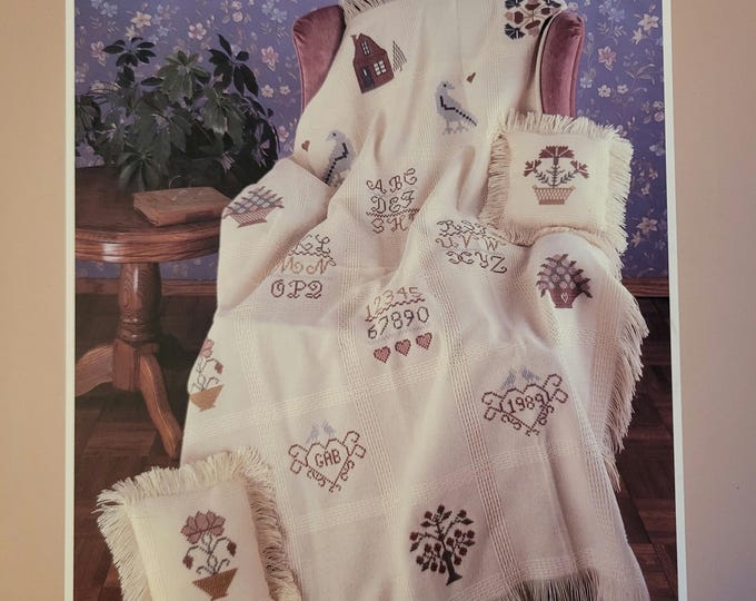 Mill Hill Acorn Sampler Afghan Cross Stitch Pattern. FREE SHIPPING. Used Condition
