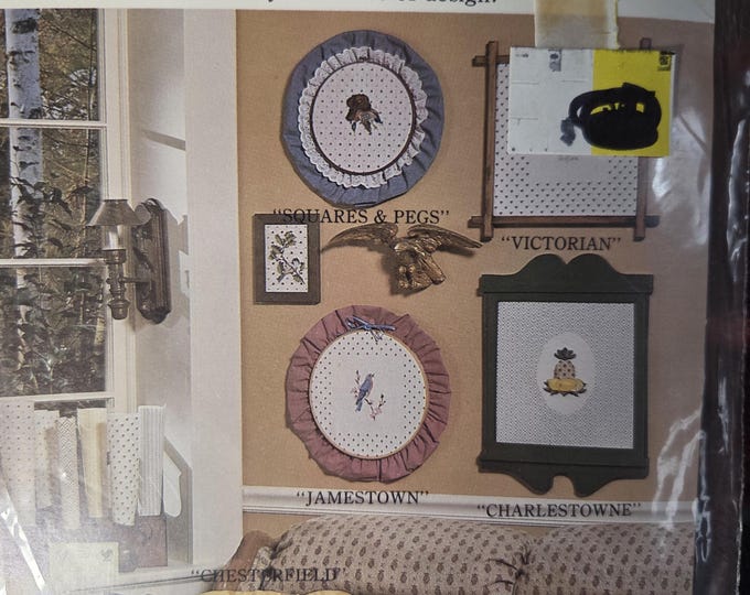 Country Prints 15x15" 14ct Screen Printed Evenweave Aida Blue All Over Print. FREE SHIPPING.