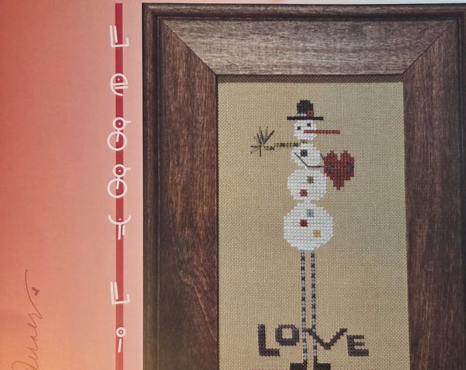 Heart In Hand Leggy Snowman Cross Stitch Pattern. FREE SHIPPING. Used Condition