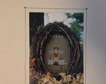 Fanci That Folk Art Autumn Angel Cross Stitch Pattern. FREE SHIPPING. Used Condition