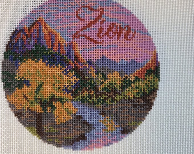 Zion Needlepoint Canvas. 18 Mesh 5" Round. New Condition. Free Shipping.