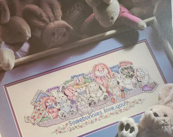 Leisure Arts Somebunnies Love You Cross Stitch Pattern. Free SHIPPING. Older Used Condition. Pattern looks like it was trimmed.