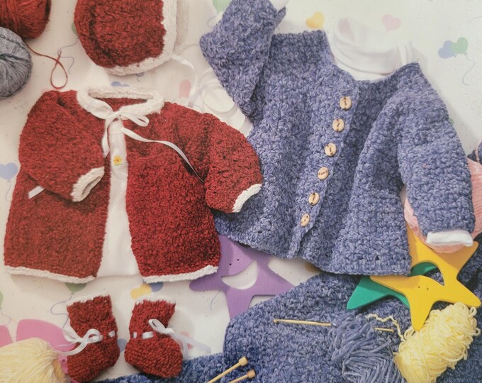 American School of Needlework Chenille Baby Book to Knit and Crochet Pattern. Good condition.