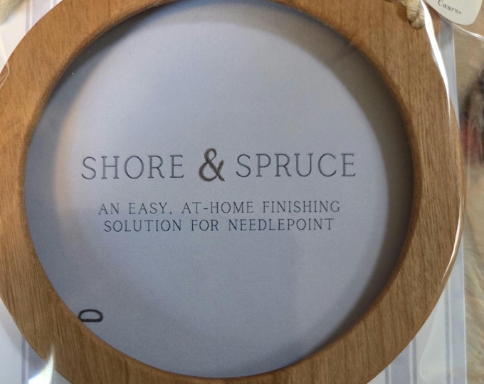 Shore & Spruce Cherry Wood Cream Rope Self Finishing Ornament/Tag Fits 3" Canvas. FREE SHIPPING. New Condition.